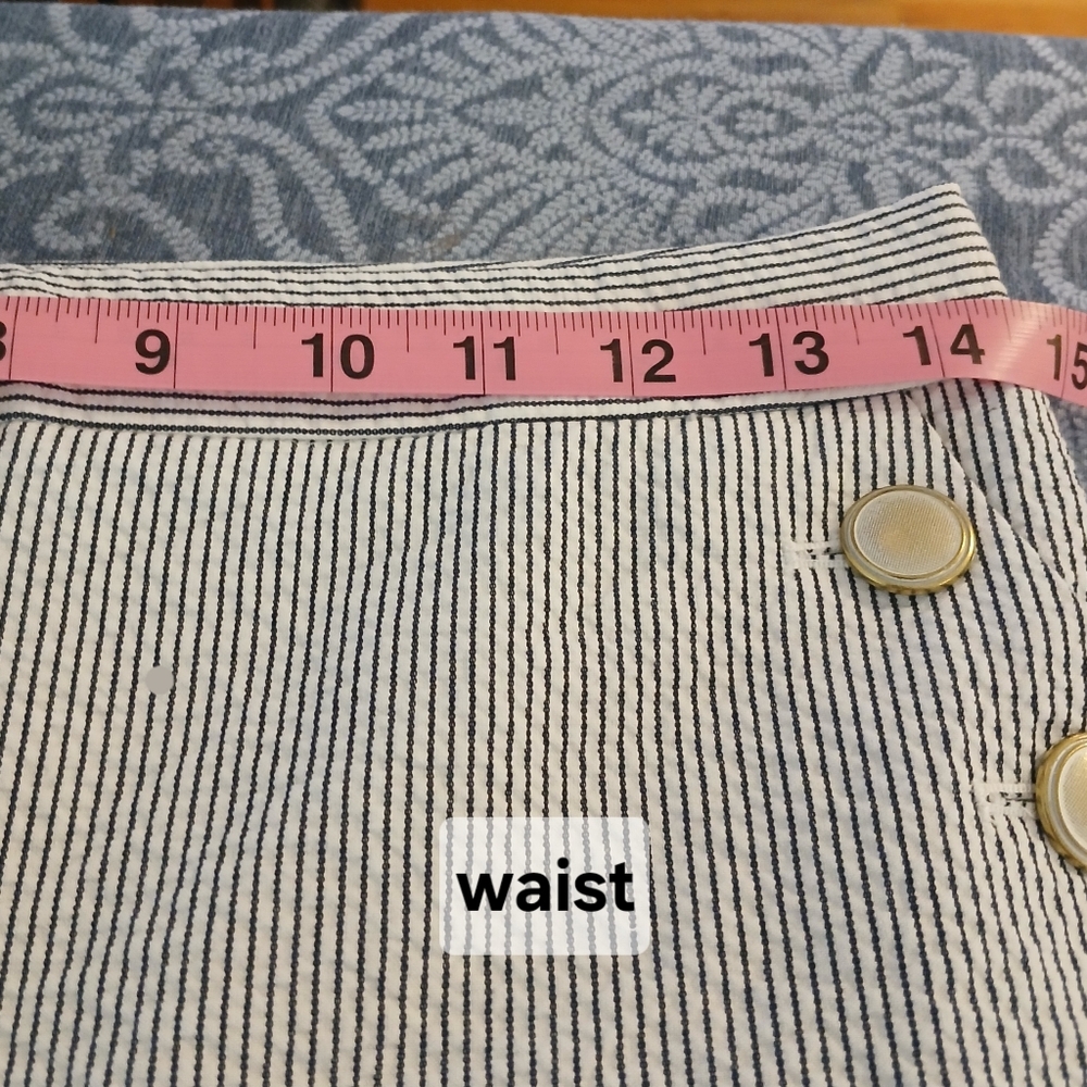 J Crew Women's 100% Cotton Gray Pinstripe Sailor Skirt Siize 00 - Picture 8 of 11